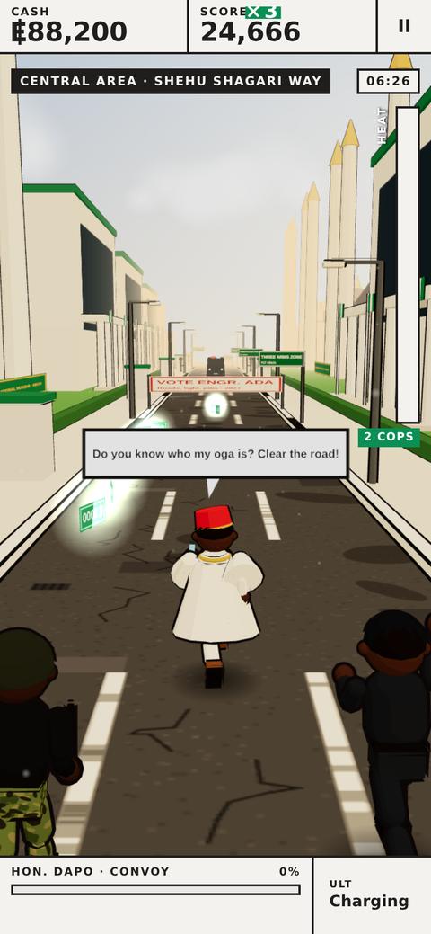 Hon. Dapo running through the Central Area of Abuja, past the National Mosque