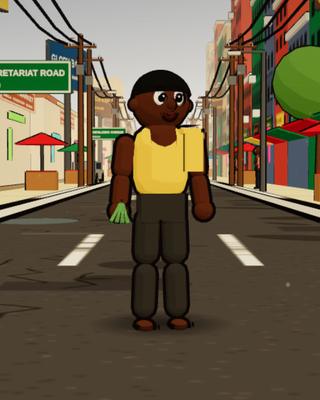 Kunle, the Bus Conductor, in the game