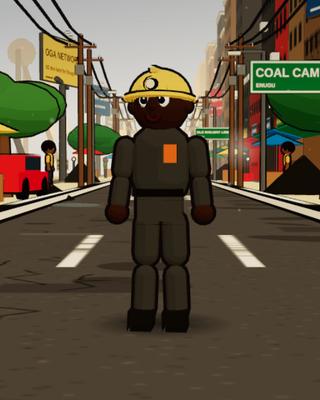 Okafor, the Coal Miner, in the game