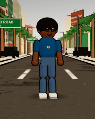 Jide, the UI Student, in the game