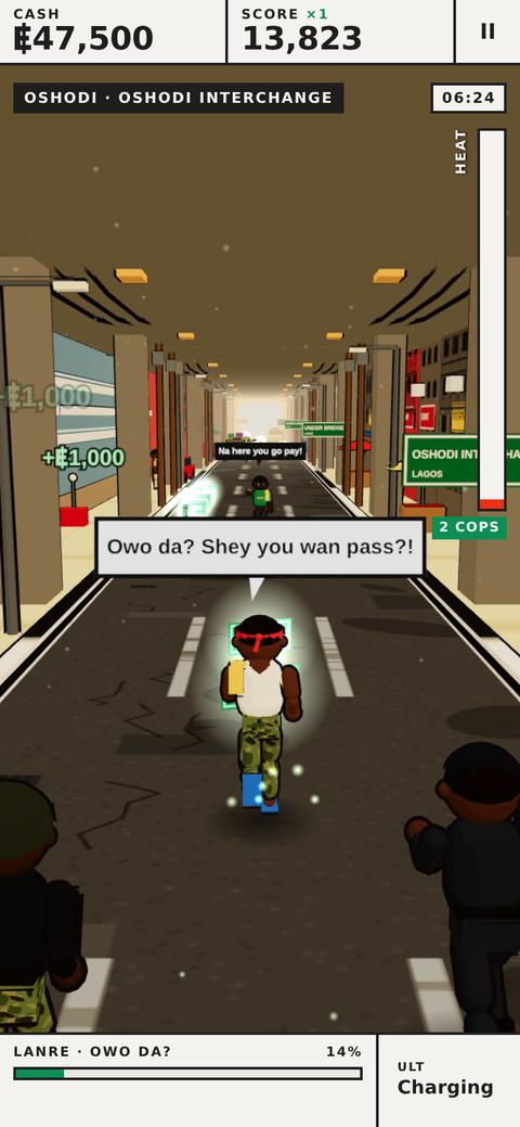 Lanre the agbero running through the Oshodi interchange, Lagos