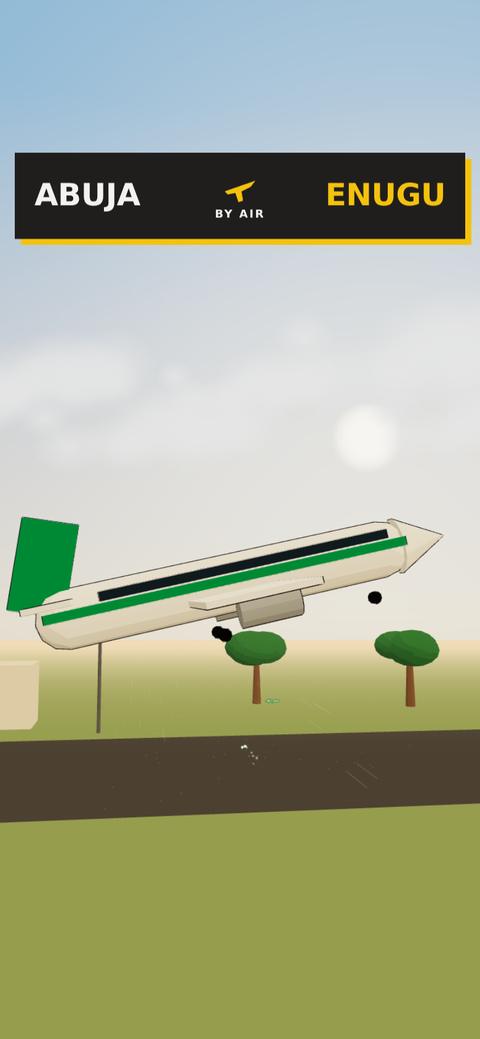 The plane trip from Abuja to Enugu between two states in Travel mode